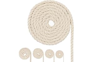 FORBELL Baumwollkordel, Makramee-Garnseil, viele Größen Baumwollseil für DIY-Bastelarbeiten, Geschenke (6mm(5M))