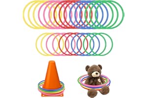 AILUYA 25 Stück Wurfringe, 15cm & 13cm Kunststoff Toss Ringe Set für Ring Toss Spiel in 5 Farben, Bunt Ringe Werfen Kinder, Wurfringe Kinder Outdoor für Party Favor Spiele, Karneval, Garten