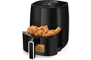 Lehmann LHODF-1435 frytkownica beztłuszczowa na gorące powietrze z 8 programami gotowania, Airfryer z powłoką zapobiegającą przywieraniu n LCD, frytkownica ze zdejmowanym zbiornikiem 3,5 l i regulacją
