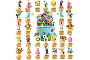 BYHSOEP 47 Stücke Cartoon Cake Topper, Cartoon Kuchen Deko, Cartoon Tortendeko, Cartoon Muffin Deko für Kindergeburtstag,Deko Torte Kinder