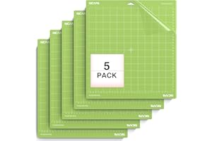 NICAPA Tappetino di ricambio 30,5 cm x 30,5 cm per Cricut Maker 3/Explore 3/Air 2/Air One,StandardGrip 5 pezzi, colla di alta qualità, flessibile e durevole per carte, carta, pellicola in vinile