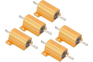 PATIKIL 25 W 12 ohm aluminiumhölje trådmotstånd, 5 stycken aluminiumhölje motstånd hölje hölje med skruvar trådlindade motstå