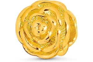 ANDANTE-Stones 14K Gold Bead Charm Rose Element Kugel für European Beads Modul Armband + Organzasäckchen