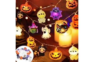 GoldRock 3 m 20 Led halloween ljuskedja, halloween dekoration ljuskedja inomhus utomhus, spindelnät häxor spöke spindel pumpa