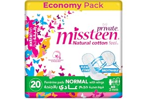 Private Natural Cotton Feel, Extra Thin Miss Teen,Sanitary Pads, 20 Pads