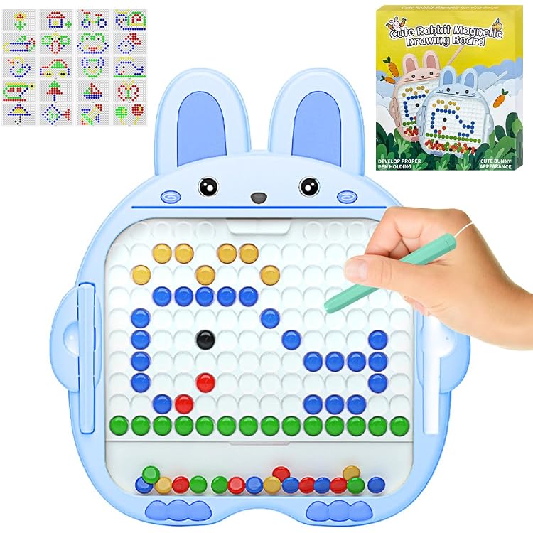 Planche à Dessin Magnétique Pour Enfants – Jeu De Voyage, Avec Stylet Aimanté Et Modèles Inclus