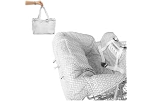FUTCHOY Einkaufswagenschutz Baby 2 in 1 Sitzbezug Tragetasche für Einkaufswagen und Hochstuhl mit Sicherheitsgurt weiche Beinschutz**