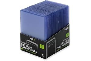 Vault X Toploaders 35pt, Samlarkort, Premium Extra Tjocka, 3" x 4" Sömlösa Styva Kortskydd, Hårda Fickor, Klar Skyddsficka för Samlarkortspel, Sportkort, TCG (50-pack)