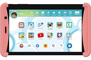 Kurio C21171 Tab Lite 2 Pink Android Tablet for Children, 7 Inch Touch Screen, 16 GB Memory, Camera, 40+ Apps, Child Lock, Protective Case, Learning Computer, Children's Tablet, Laptop Toy Ideal for
