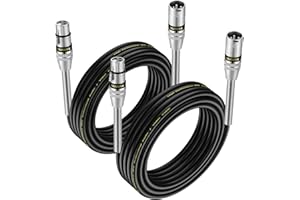 NUOSIYA XLR Kabel 6m 2Pack Symmetrisches Mikrofonkabel, Metallfeder SR Design XLR-Stecker auf Buchse, Verlängerungskabel für Studio-Recorder, Mikrofon, Mixer, Lautsprechersystem, Phantomspeisung
