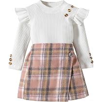 Ensemble Fille Haut Manches Longues + Jupe Plissée – Style école Décontracté, 3-7 Ans - 4