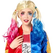 Peluca De Harley Quinn Para Mujer – Cosplay Largo Rubio, Azul Y Rosa, Ideal Para Halloween, Carnaval Y Fiestas Temáticas