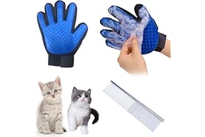 BAVOOTY Rękawica do włosów, szczotka kota, szczotka kota, szczotka kota, szczotka do włosów, 4 w 1 dla psa/kota, 2 szt