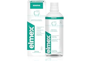 elmex Odżywka do ust Sensitive 400 ml – płyn do płukania jamy ustnej dla dodatkowej ochrony przed wrażliwymi na ból zębami i próchnicą zębów – do codziennego czyszczenia zębów bez alkoholu o smaku