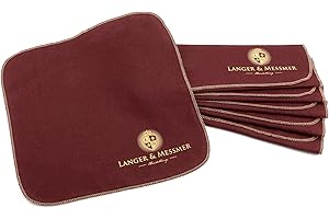 Langer & Messmer Chiffons à cirer les cuirs lisses en 100% coton dans un set pratique - Les chiffons cirage chaussures pour l'entretien professionnel des cuir souple Lot de 6 bordeaux