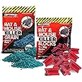 CritterKill Rat & Mouse Killer Poison Sachet Pack - 300g Rat and Mouse Poisoning Poison Block Sachet & 150g Rat and Mouse Poison Grain Killer Poison Sachet - Super Strength Rodent Poison.
