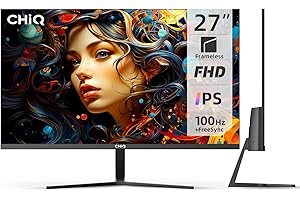 CHiQ 27F650R,27 Inch Monitor, PC Monitor, FHD(1920x1080), 100Hz, Ultra Slim, IPS, DC Dimming, Built-in Speaker, 99% sRGB, Type-C, HDMI, DP, VGA, 2024 New