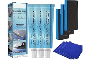 GOKAME Car Glass Oil Film Cleaner, Glass Film Removal Cream, Glasölfilmentfernungspaste, Car glass Oil Film Cleaner Safety and Long-term Protection, Windshield Water Spot Remover (3pcs)