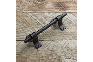 LINEARY Poignée de porte de grange robuste | Poignée de porte en fer noir | Poignée de traction Poignée de main-courante Quincaillerie pour portes de grange coulissantes Portes Garages Remises Portes en bois