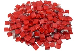 Yuvori 0,5 kg quadratische Kristallmosaikfliesen 1 cm DIY für Badezimmer, Wohnzimmer, Küche, Balkon (Rot)