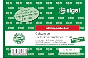SIGEL SD120 blok z pokwitowaniem dla małych firm A6 poziomy,1 szt