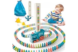 SYHLN Domino Train Toys for 3 4 Year Old Boys Gifts: 180PCS Domino Blocks - Automatic Domino Laying Electric Train - Educational Toys Christmas Birthday Gifts for 3 4 5 Year Old Boys Girls