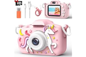 ADUARJO Fotocamera Giocattolo Per Bambini Dai 3 Agli 8 Anni,1080p Hd Selfie Digitale Per Bambini Piccoli, Carino Portatile Regalo Di Natale E Compleanno Per Ragazze E Ragazzi Di Età 3 4 5 6 7 8 9 10
