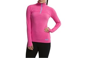 TCA Women's Lightweight Workout Fusion Quickdry Long Sleeve Half-Zip Running Top with Thumbholes and Pocket