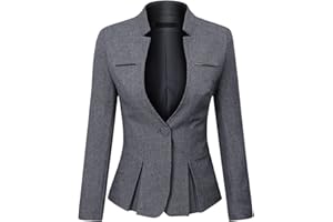 YYNUDA Blazer Femme Elegant Fit Veste de Costume avec Un Bouton pour Femme