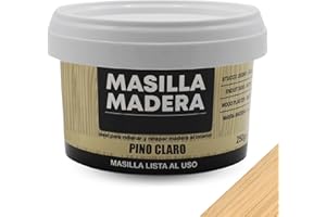 TECHZOCO Masilla Madera Pino Claro, Ideal para rellenar y y reparar madera al interior, Masilla lista al uso, Rellenadora de agujeros, Color Pino Claro, Contiene 250 gramos