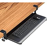 BONTEC Support Clavier, Plateau pour Clavier et Souris Coulissant sous Le Bureau, Support Clavier Coulissant Ergonomique 650x