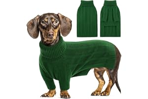Queenmore Small Dog Jumper, Soft & Cozy Knitwear for Yorkshire, Poodle, Cockapoo, Pomeranian (Green, S)