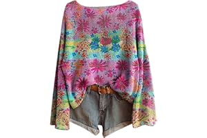 DUHGBNE Maglione Girocollo Donna Bohemien Bordo Irregolare Che Lavora Manica Lunga Felpa Elegante Senza Cappuccio vestibilità Classica