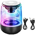 YOMYM Bluetooth Speaker, Portable Wireless Speaker with 7 Color LED Themes, Portable Bluetooth 5.0 Speaker, Wireless Stereo Pairing, Speaker for Home, Outdoors, Travel