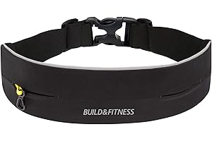 ‎BUILD & FITNESS Build & Fitness Laufband - Bauchtasche mit Verstellbarer Taillenweite, Schlüsselclip - Passt für Alle Telefone, Schlüssel, Karten - Bauchtasche Damen und Herren - Laufen, Walken, Fitnessstudio, Sport