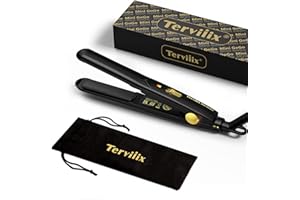 ‎TERVIIIX Terviiix Mini-Glätteisen für unterwegs, kleiner Haarglätter für kurzes Haar/Pony, tragbares Keramik-Glätteisen, Doppelspannung, inklusive Tasche, kompakte Größe, schwarz