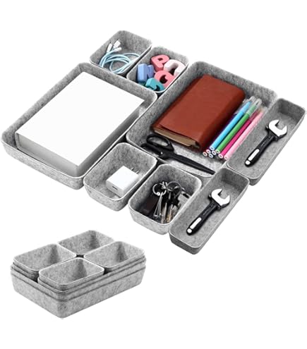 8 Pièce Organisateur Tiroir Cuisine, Rangement Couverts Et