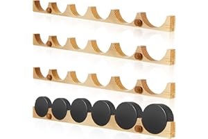 Taiyin 4 Pcs Hockey Puck Display Case Holder Wall Rack Holder Wall Mount Wood Hockey Puck Holder with Smooth Grooves for Room Living Room Decoration, 21.75 x 1.5 x 1 Inches