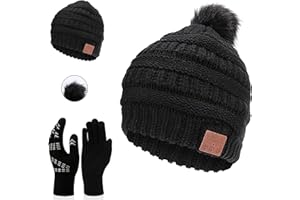 Sunfry Cappello Bluetooth Idee Regalo Berretto And Guanti Uomo Donna Caldi Invernali Bluetooth 5.0 Musica Berretto And Touch Screen Guanti Regali tecnologici di Natale per Ragazze, Ragazzo
