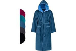 Morgenstern Accappatoio Bambini Ragazzi I Cappuccio I 100% Cotone I Velluto Spugna