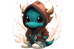 Amacigana Coole Drachen Dinosaurier Figuren Dekorationen, Niedliche Garten Drachen Skulptur, Drachen Figuren Harz, Halloween Dinosaur Statue, Mini Drachen Home Office Desktop Decor (orange)