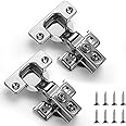 Evanda Cabinet Hinges, 2 Pack Stainless Steel Overlay Soft Close Hinges, for Kitchen Cabinet Door Hinge, with Mounting Screws