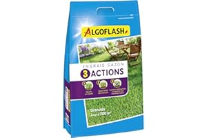 ALGOFLASH Engrais Gazon 3 Actions, Jusqu'à 200m², 10 kg, ETRIA200N