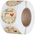 HASTHIP® 500 Pcs 2 Inch Thank You for Supporting My Business Gift Paper Labels Stickers, Gift Handmade Labels for Christmas Craft Card Making (Yellow1)