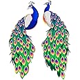 Akki World Two Peacocks Wall Sticker for Living Room, Bedroom, Kids Room, Office, Class Room (Size - 58 Cm X 66 Cm)