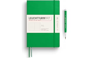 LEUCHTTURM1917 372208 Notebook Medium (A5), Softcover, 123 numbered pages, Spring Leaf, Dotted