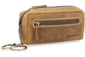 MANAGE XXL Schlüsseltasche Leder mit Münzfach für Damen und Herren - Echtleder Schlüsseletui - Große Farbauswahl