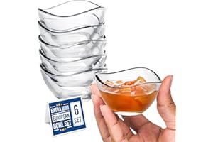 VOLARIUM CRYSTALIA Mini Ciotole in Vetro Set 6, 66cc 100% Senza Piombo per Dessert, Marmellata, da Portata, Piatti per Salse Coppe gelato