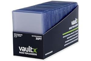 Vault X Toploaders 35pt, Trading Cards, Premium Extra Thick, 3" x 4" Seamless Rigid Card Holders, Hard Sleeves, Clear Protection for Collectible Card Games, Sports, TCG (100 Pack)