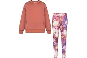 GRACE KARIN Mädchen Sweatshirt + Leggings Hose Set Langarm Trainingsanzug 2-teiliges Herbst Winter Sport Outfit für 6-14 Jahre